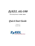 Предварительный просмотр 1 страницы ZyXEL Communications AG-100 Quick Start Manual
