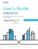 Preview for 1 page of ZyXEL Communications ARMOR G1 NBG6818 User Manual