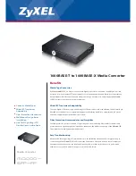 ZyXEL Communications Ethernet-to-Fiber Media Converter MC1000-SFP-FP Datasheet предпросмотр