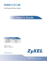 ZyXEL Communications NWA 1121-NI - User Manual preview