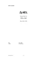 Предварительный просмотр 1 страницы ZyXEL Communications NWA-3163 Release Note