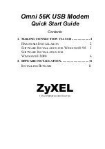 Предварительный просмотр 1 страницы ZyXEL Communications Omni 56K Quick Start Manual