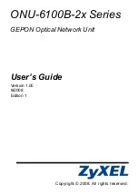 Предварительный просмотр 1 страницы ZyXEL Communications ONU-6100B-21 User Manual