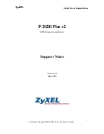 Preview for 1 page of ZyXEL Communications P-202H Plus v2 Support Notes