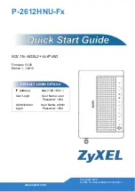 Preview for 1 page of ZyXEL Communications P-2612HNU-Fx Series Quick Start Manual