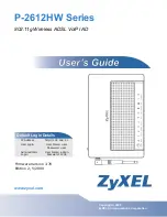 Предварительный просмотр 1 страницы ZyXEL Communications P-2612HW-F1 - User Manual