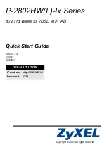 Preview for 1 page of ZyXEL Communications P-2802HW-I1 Quick Start Manual