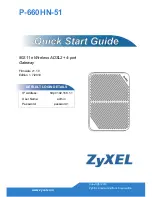 Preview for 1 page of ZyXEL Communications P-660HN-51 - Quick Start Manual