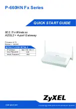 Preview for 1 page of ZyXEL Communications P-660HN-Fx series Quick Start Manual