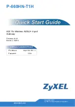 ZyXEL Communications P-660HN-T1H Quick Start Manual preview