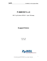 Предварительный просмотр 1 страницы ZyXEL Communications P-660HW-Tx v3 Series Support Notes