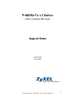 Предварительный просмотр 1 страницы ZyXEL Communications P-660RU-Tx v3 SERIES Support Notes