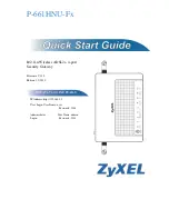 ZyXEL Communications P-661HNU-FX Quick Start Manual preview