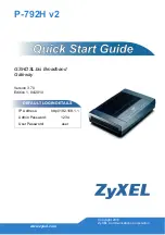 ZyXEL Communications P-792H Quick Start Manual preview