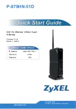 Preview for 1 page of ZyXEL Communications P-870HN-51D Quick Start Manual