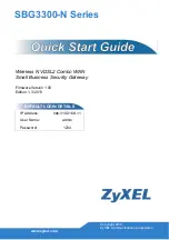 Предварительный просмотр 1 страницы ZyXEL Communications SBG3300-N000 Quick Start Manual