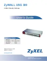 ZyXEL Communications Unified Security Gateway ZyWALL 300 User Manual preview