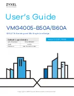 Предварительный просмотр 1 страницы ZyXEL Communications VMG4005-B50A User Manual