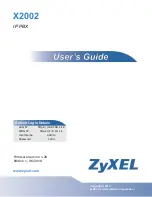 Preview for 1 page of ZyXEL Communications X2002 User Manual