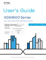 ZyXEL Communications XGS4600 Series User Manual preview