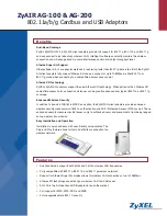 Preview for 1 page of ZyXEL Communications ZYAIR AG-100 Specifications