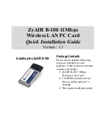 Preview for 1 page of ZyXEL Communications ZyAIR B-100 Quick Installation Manual
