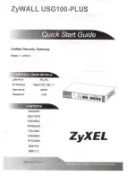 ZyXEL Communications ZyWALL USG 100 Plus Quick Start Manual preview