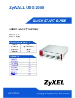 ZyXEL Communications ZyWALL USG 2000 Quick Start Manual preview