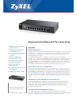 Предварительный просмотр 1 страницы ZyXEL Communications ZyXEL Dimension ES-2108-F Datasheet