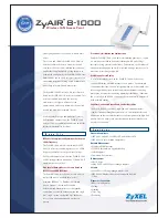 Preview for 1 page of ZyXEL Communications ZyXEL ZyAIR B-1000 Specifications